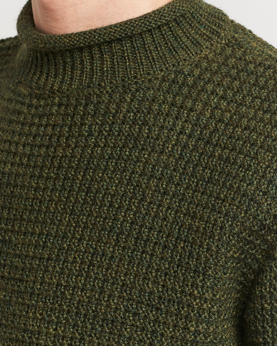 Mies | Puserot | Sunspel | Fisherman Merino Wool Jumper Dark Olive