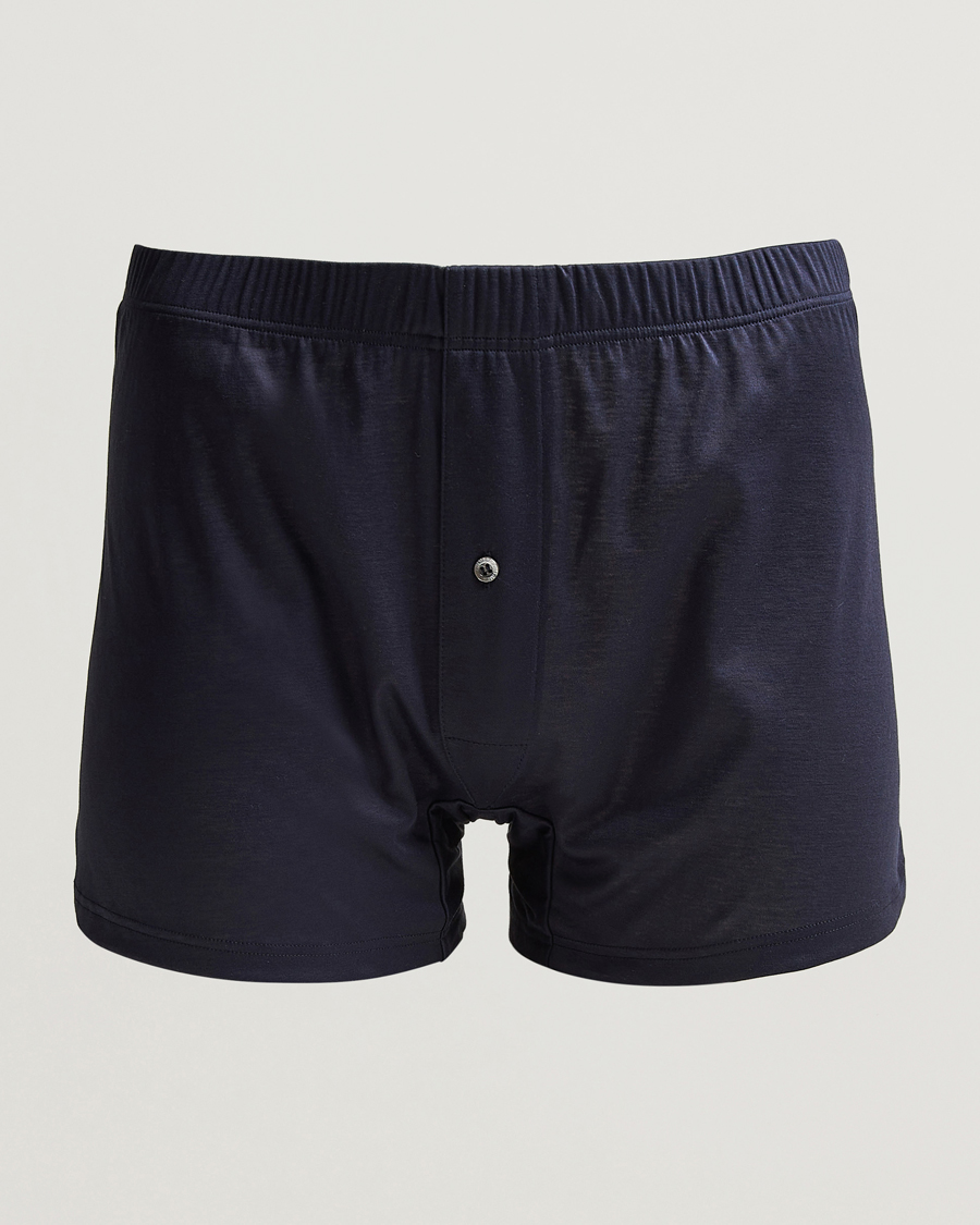 Mies |  | Zimmerli of Switzerland | Sea Island Cotton Boxer Shorts Navy