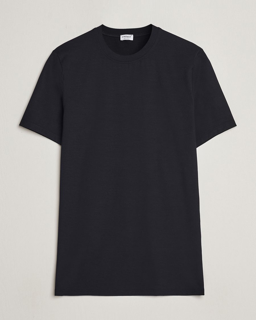 Mies |  | Zimmerli of Switzerland | Pureness Modal Crew Neck T-Shirt Black
