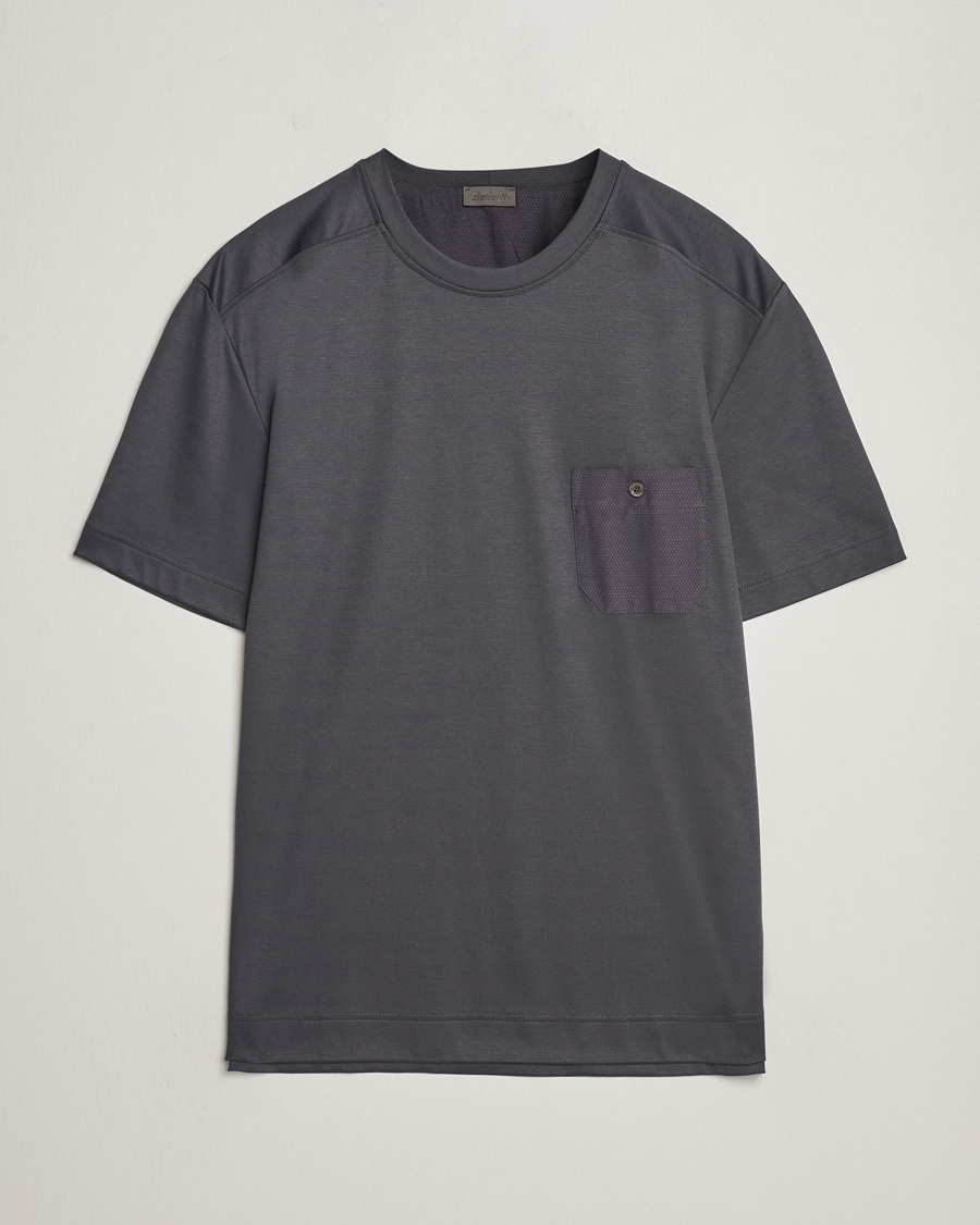 Mies |  | Zimmerli of Switzerland | Cotton/Modal Crew Neck Loungwear T-Shirt Phantom