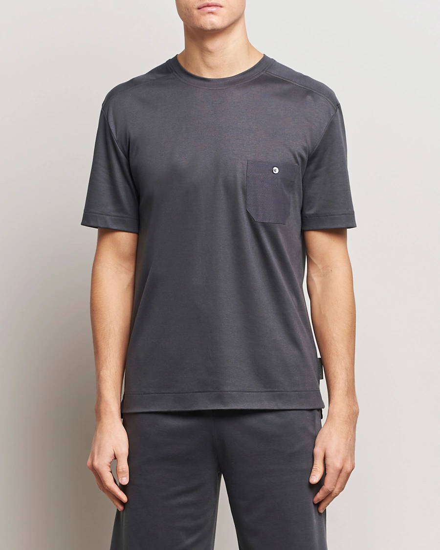 Mies | Zimmerli of Switzerland | Zimmerli of Switzerland | Cotton/Modal Crew Neck Loungwear T-Shirt Phantom