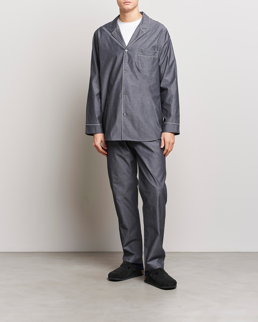 Mies | Yöpuvut ja kylpytakit | Zimmerli of Switzerland | Mercerised Cotton Pyjamas Dark Grey