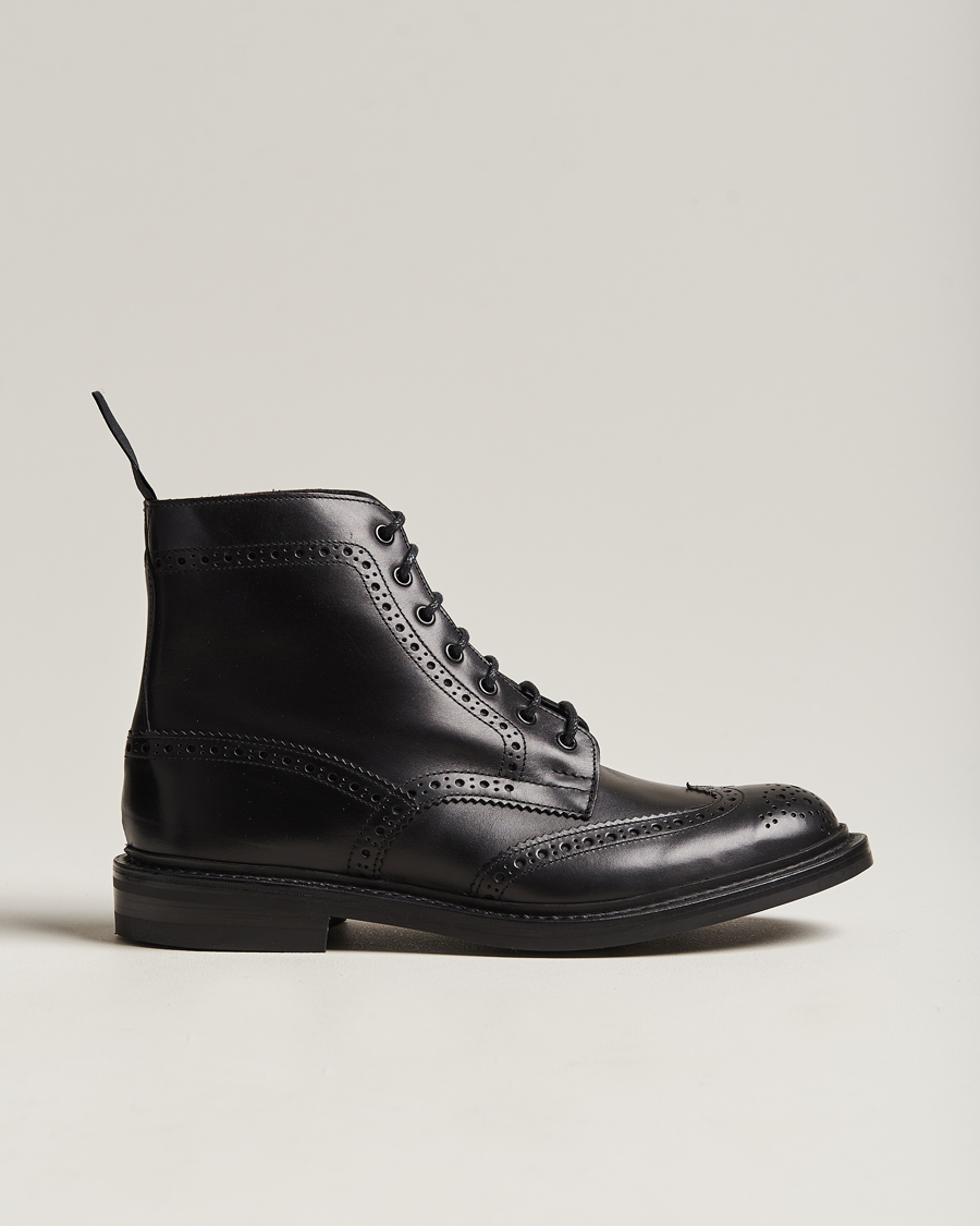 Mies | Käsintehdyt kengät | Tricker's | Stow Dainite Country Boots Black Calf