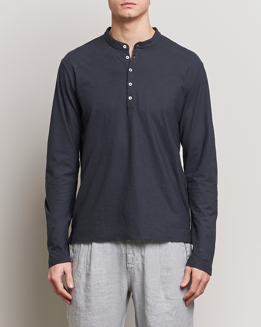 Mies | Puserot | Massimo Alba | Hawai Watercolor Henley Washed Black