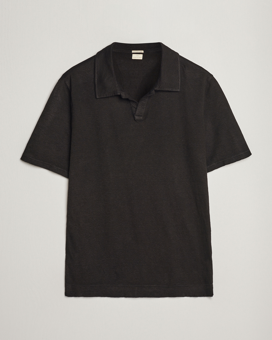 Mies |  | Massimo Alba | Aruba Linen Polo Washed Black
