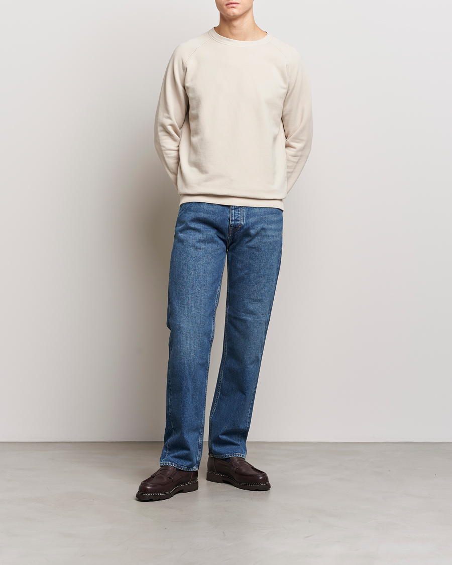 Mies | Puserot | Massimo Alba | Freesport Fleece Cotton Sweatshirt Light Beige