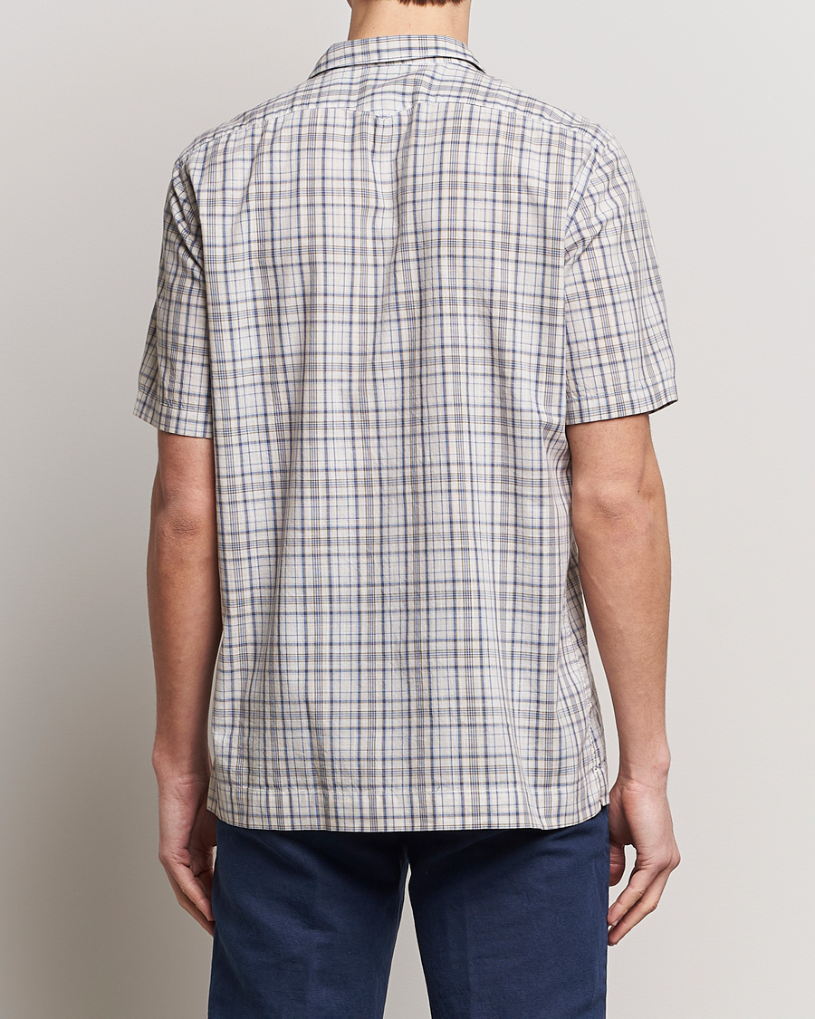 Mies | Kauluspaidat | Massimo Alba | Venice Macro Check Bowling Shirt Blue/Beige