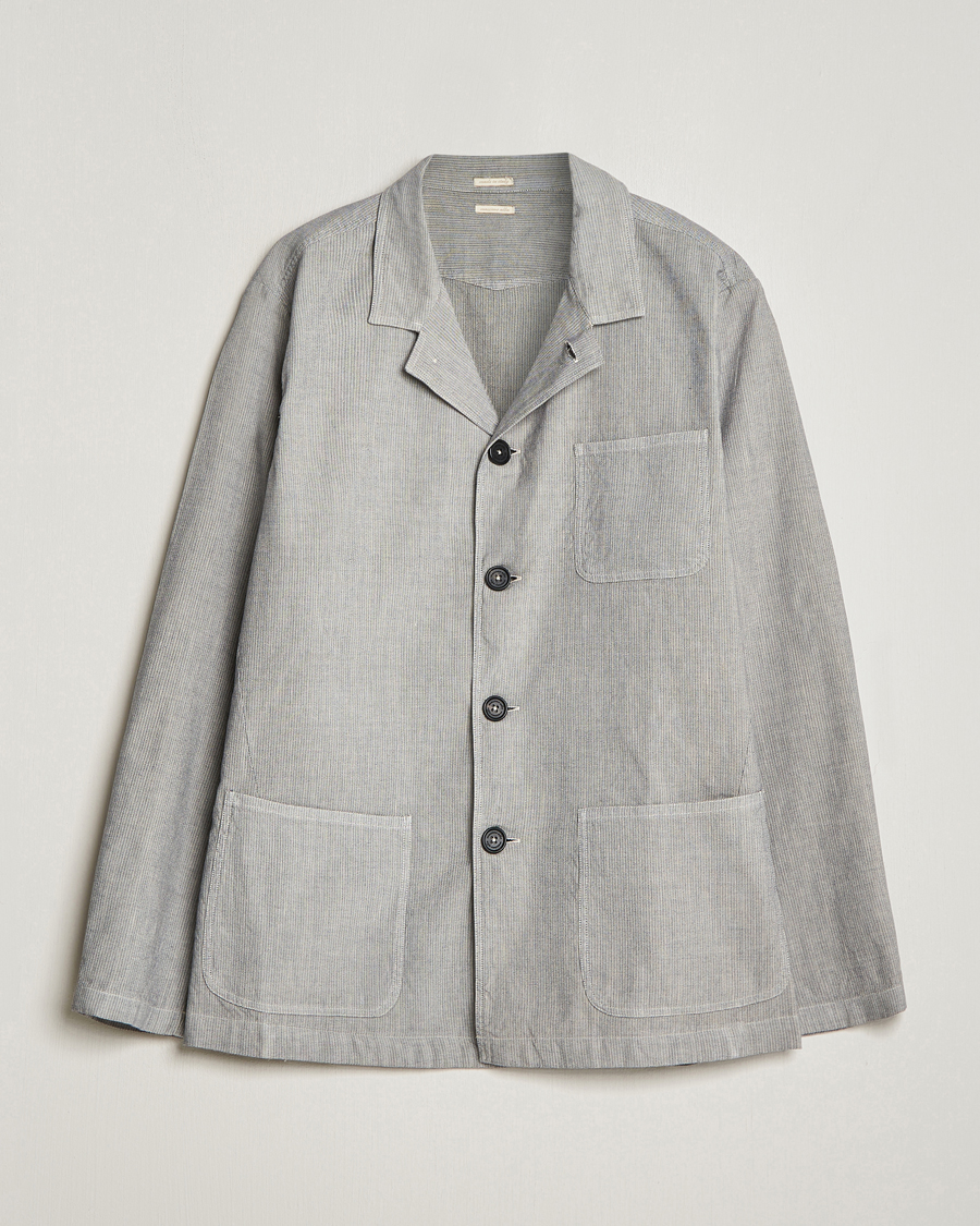 Mies | Takit | Massimo Alba | Florida Cotton/Linen Shirt Jacket Light Grey