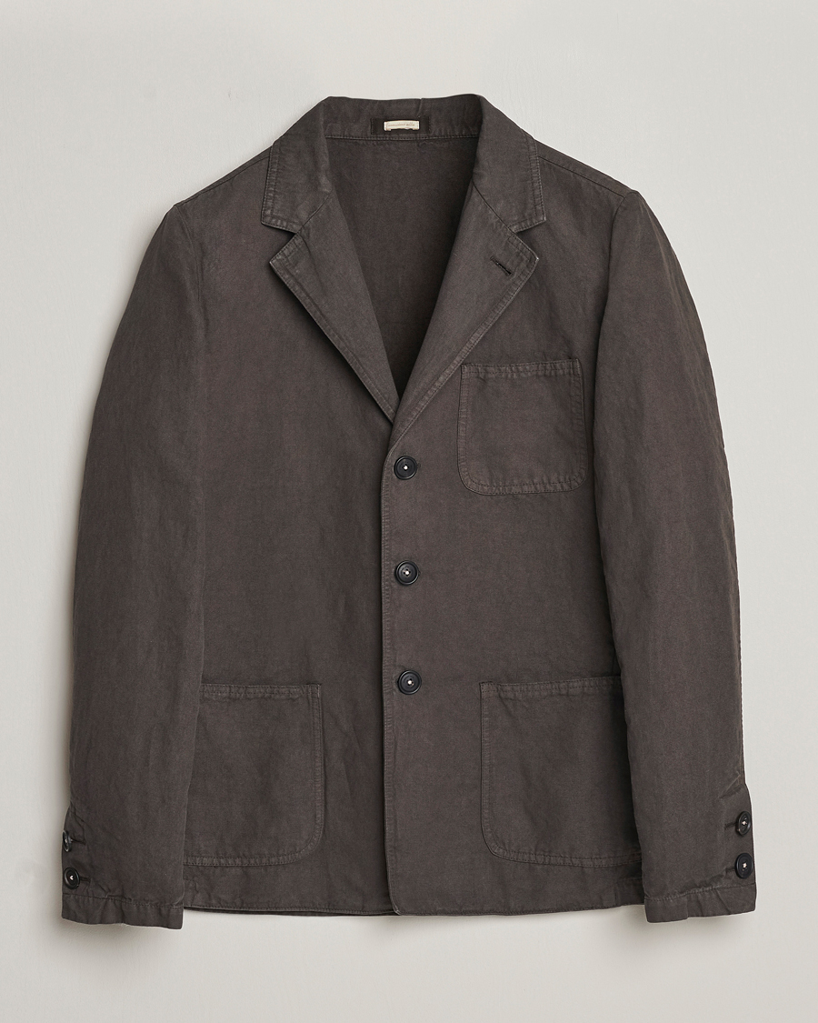 Mies | Takit | Massimo Alba | Baglietto Washed Cotton Work Jacket Dark Brown