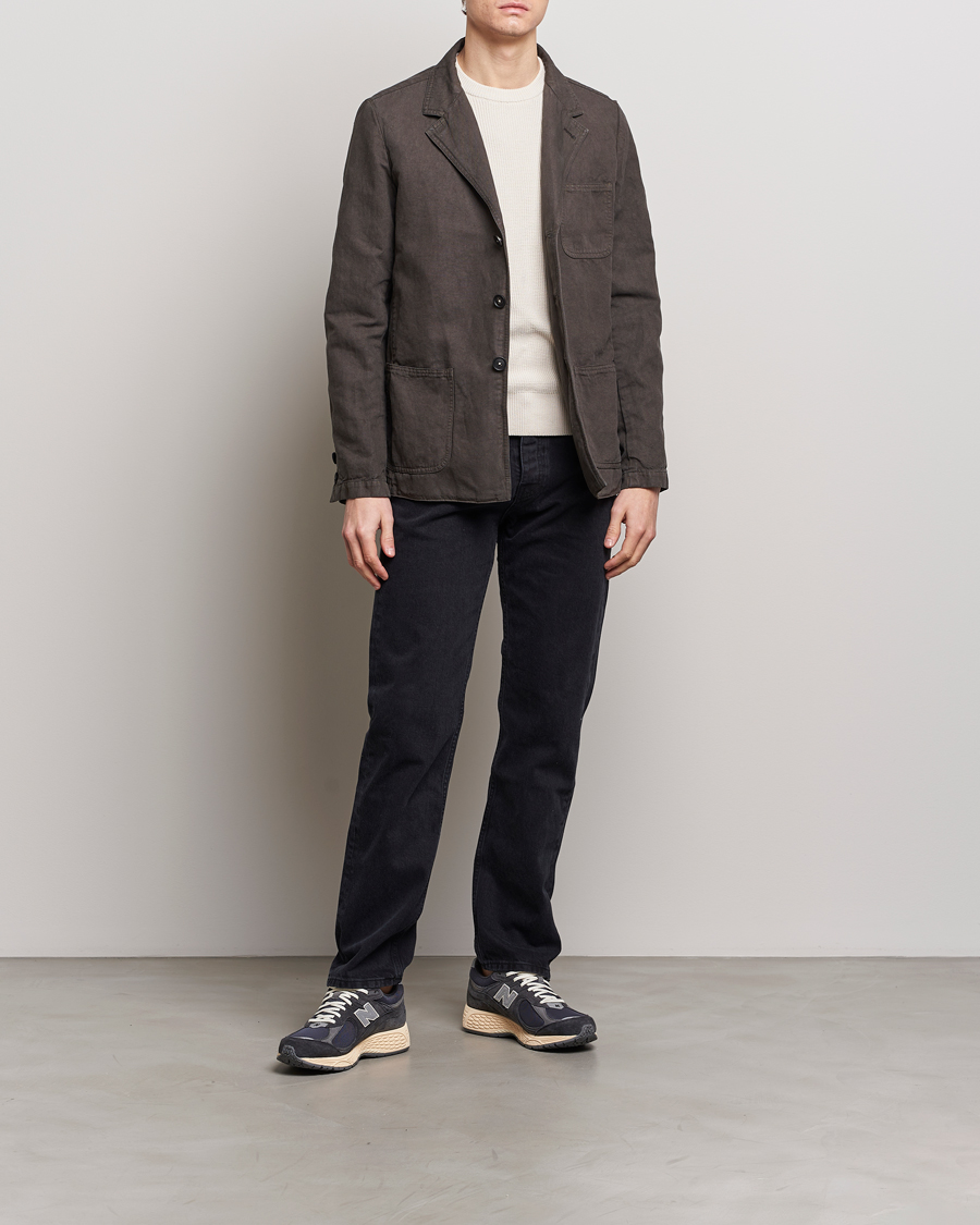 Mies | Takit | Massimo Alba | Baglietto Washed Cotton Work Jacket Dark Brown
