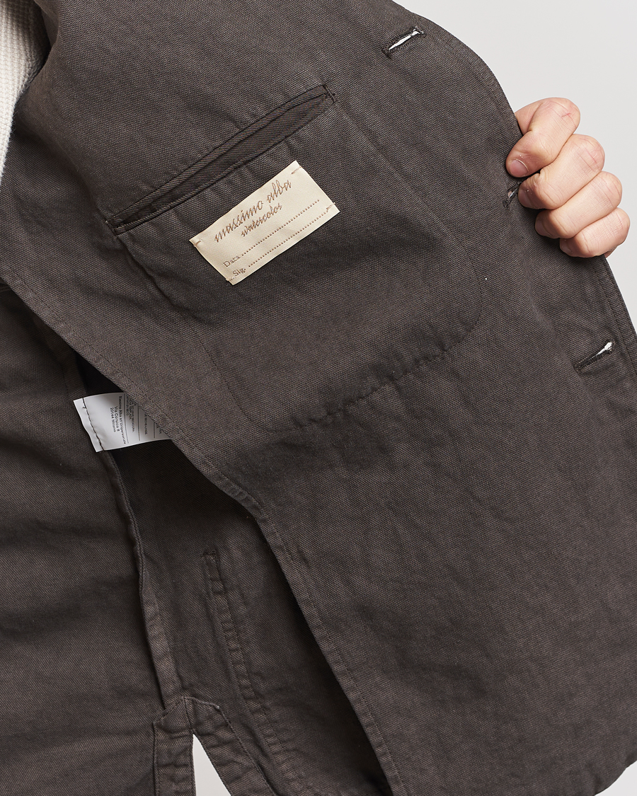 Mies | Takit | Massimo Alba | Baglietto Washed Cotton Work Jacket Dark Brown