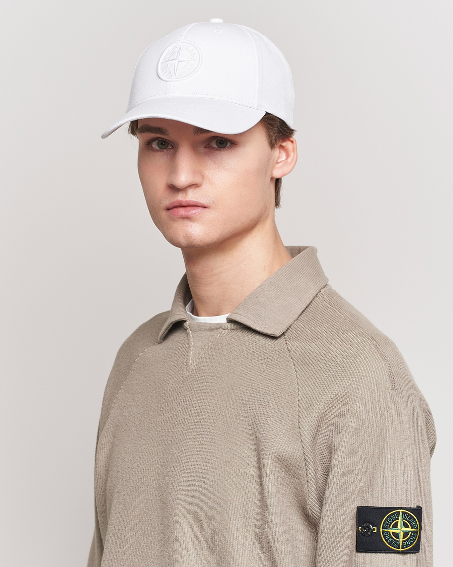 Mies | Stone Island Classic Cotton Cap White | Stone Island | Classic Cotton Cap White