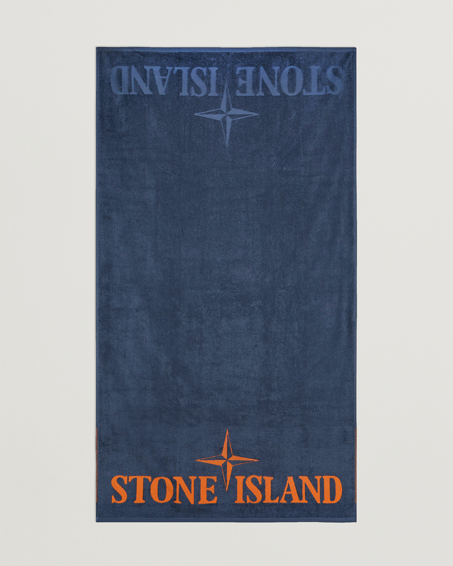 Mies | Stone Island Cotton Terry Beach Towel Dark Blue | Stone Island | Cotton Terry Beach Towel Dark Blue