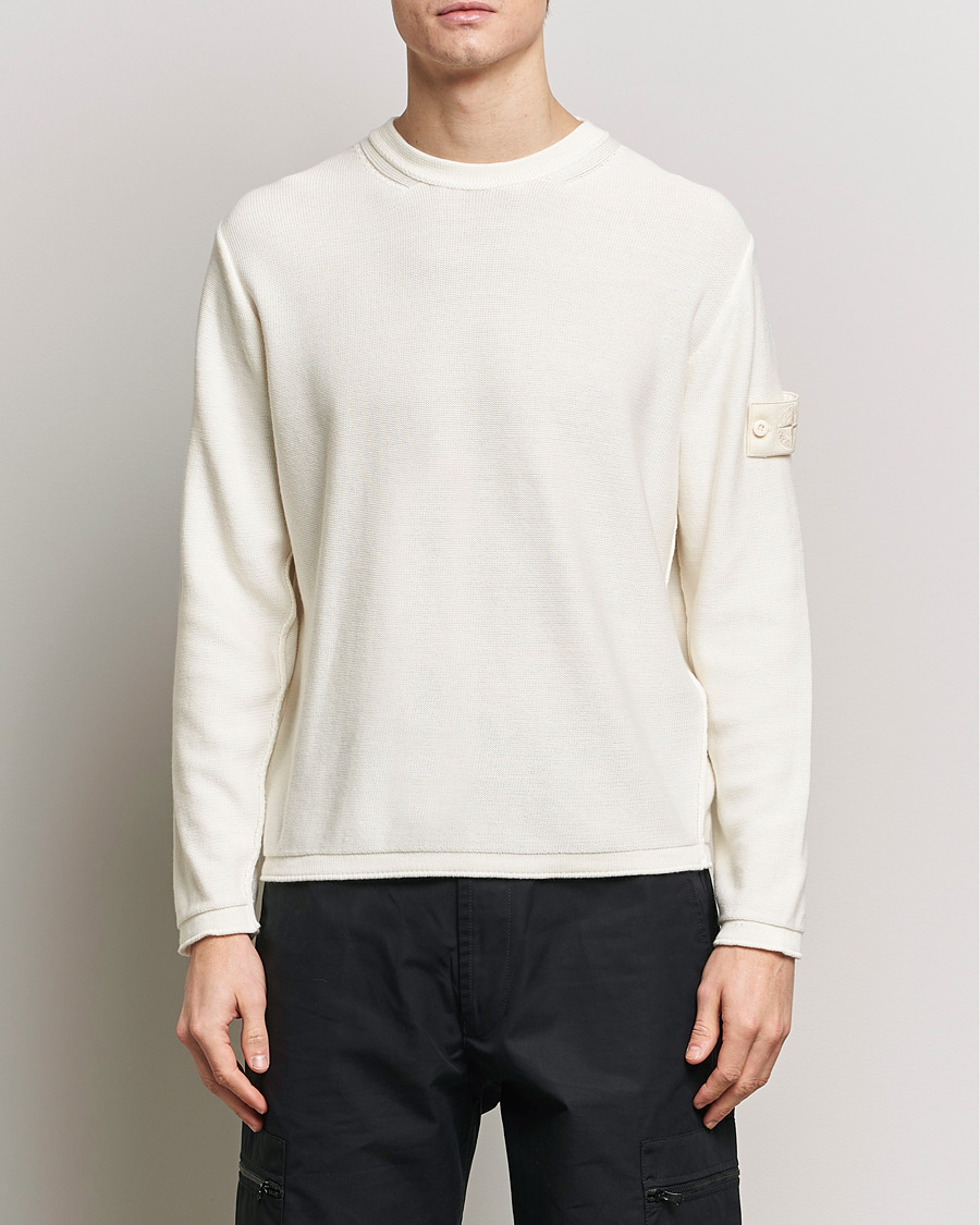 Mies |  | Stone Island | Ghost Knitted Cotton/Cashmere Sweater Natural Beige