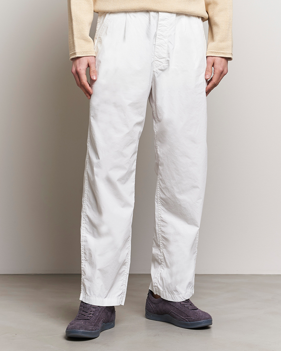 Mies | Housut | Stone Island | Marina Washed Cotton Canvas Trousers White