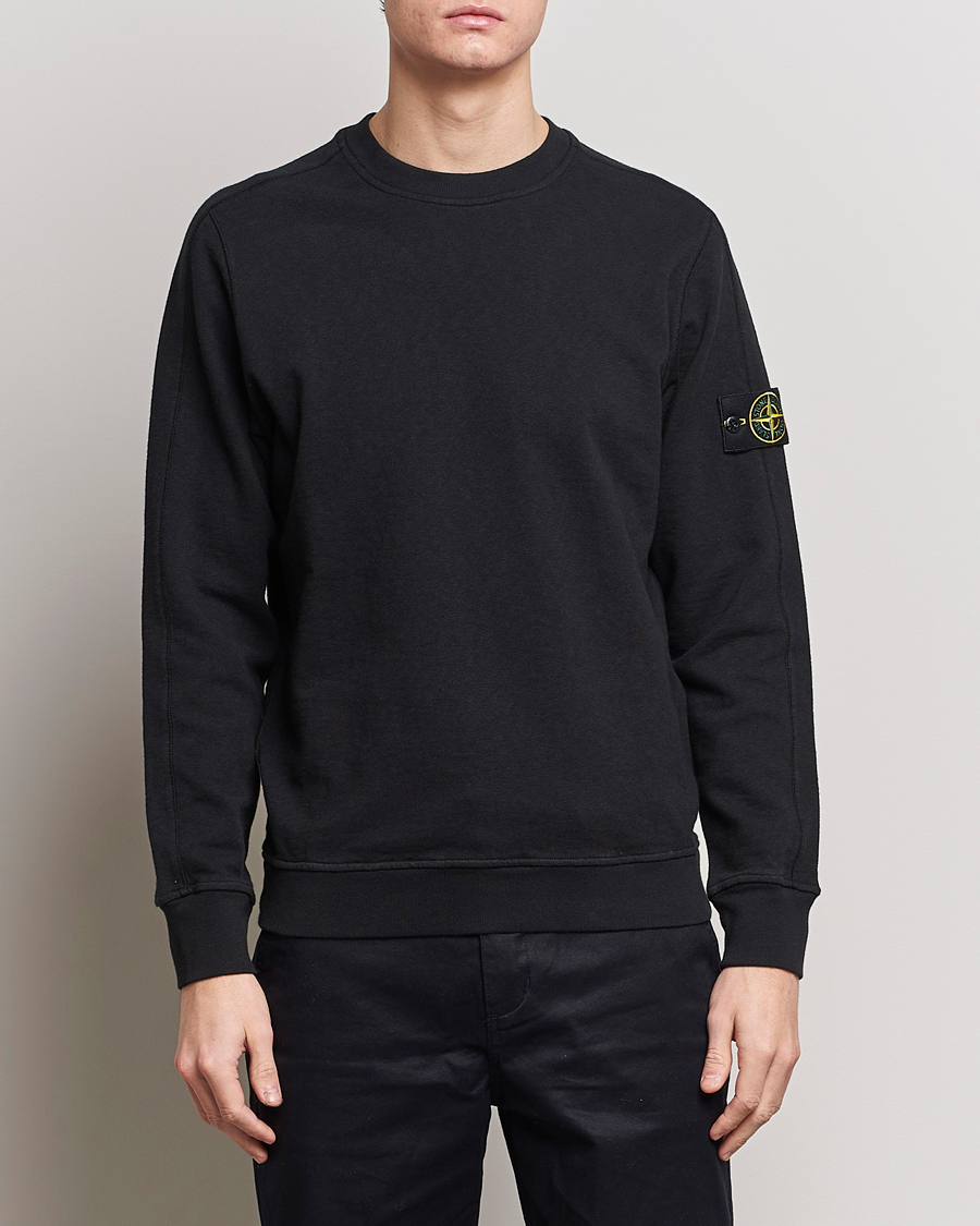 Mies | Collegepuserot | Stone Island | Garment Dyed Cotton Old Effect Sweatshirt Black
