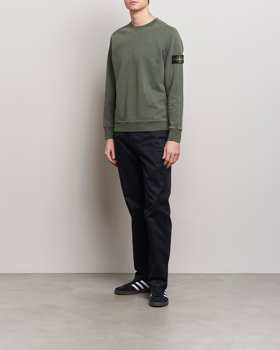 Mies | Puserot | Stone Island | Garment Dyed Cotton Old Effect Sweatshirt Musk