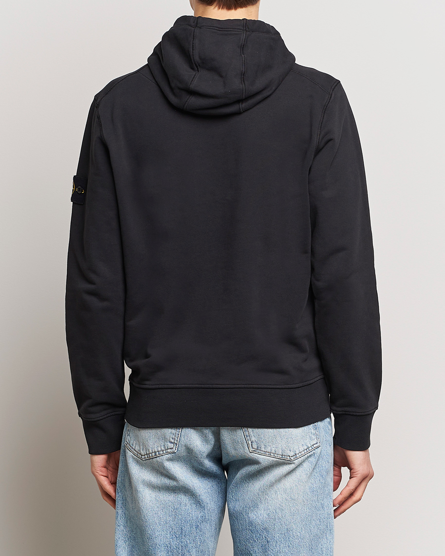 Mies | Puserot | Stone Island | Garment Dyed Cotton Fleece Hood Black