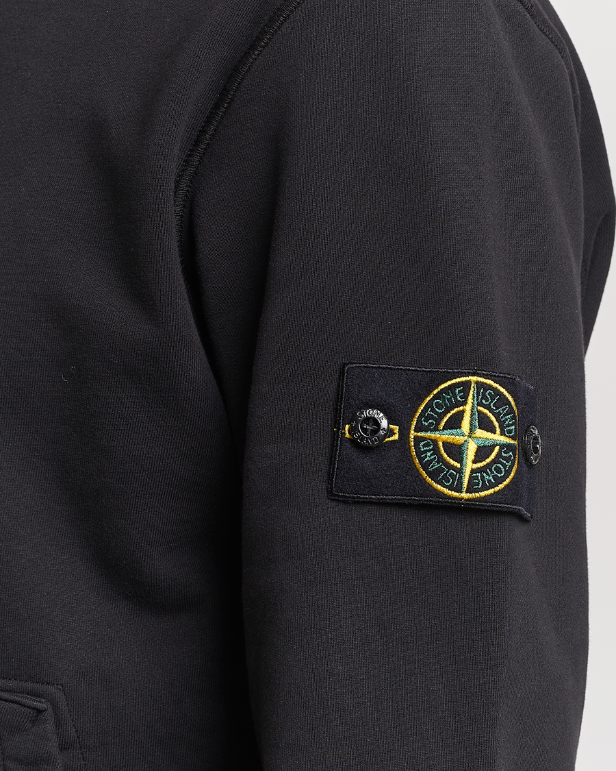 Mies | Puserot | Stone Island | Garment Dyed Cotton Fleece Hood Black
