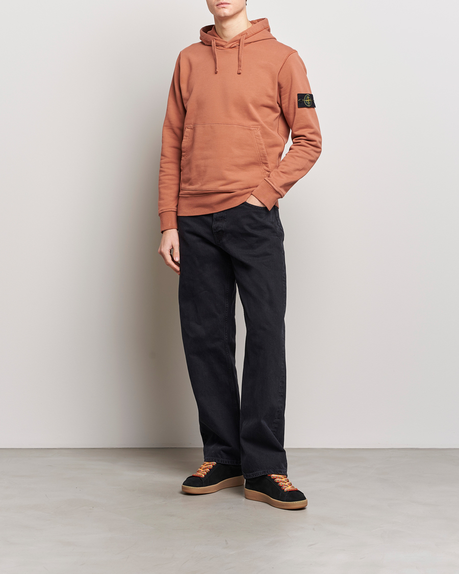 Mies | Puserot | Stone Island | Garment Dyed Cotton Fleece Hood Rust