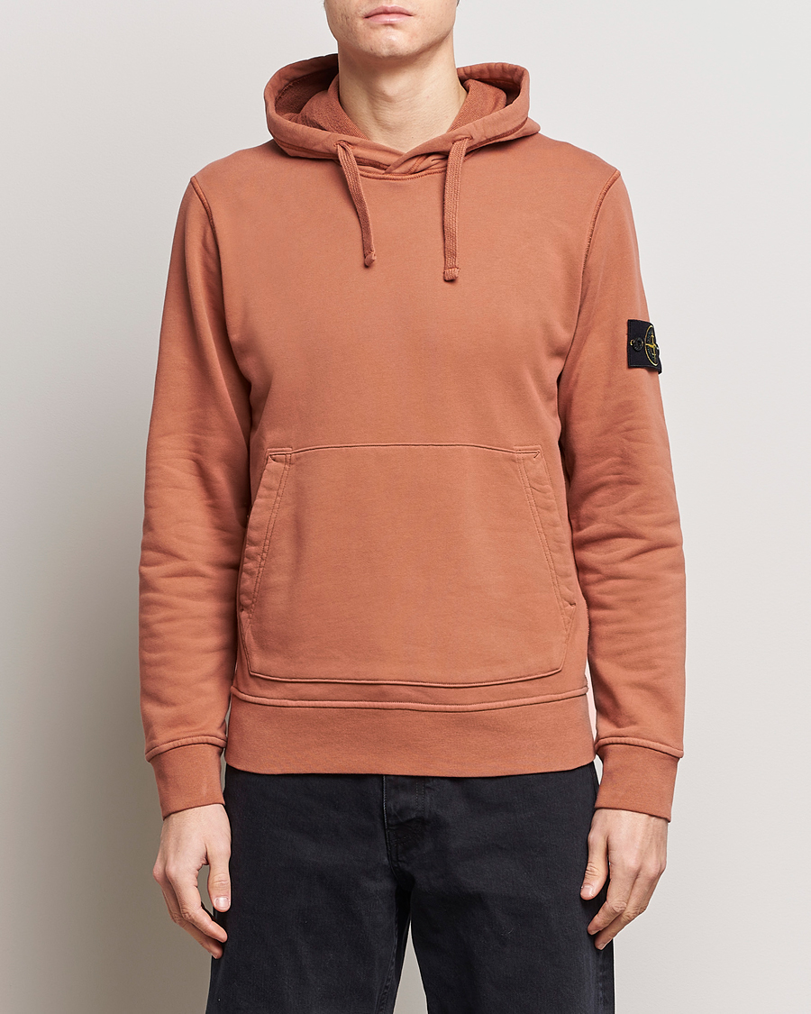 Mies | Puserot | Stone Island | Garment Dyed Cotton Fleece Hood Rust
