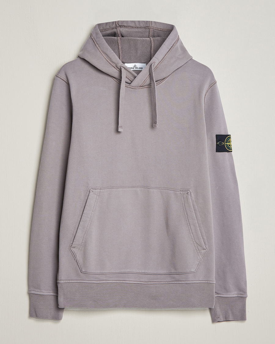 Mies | Puserot | Stone Island | Garment Dyed Cotton Fleece Hood Dove Grey
