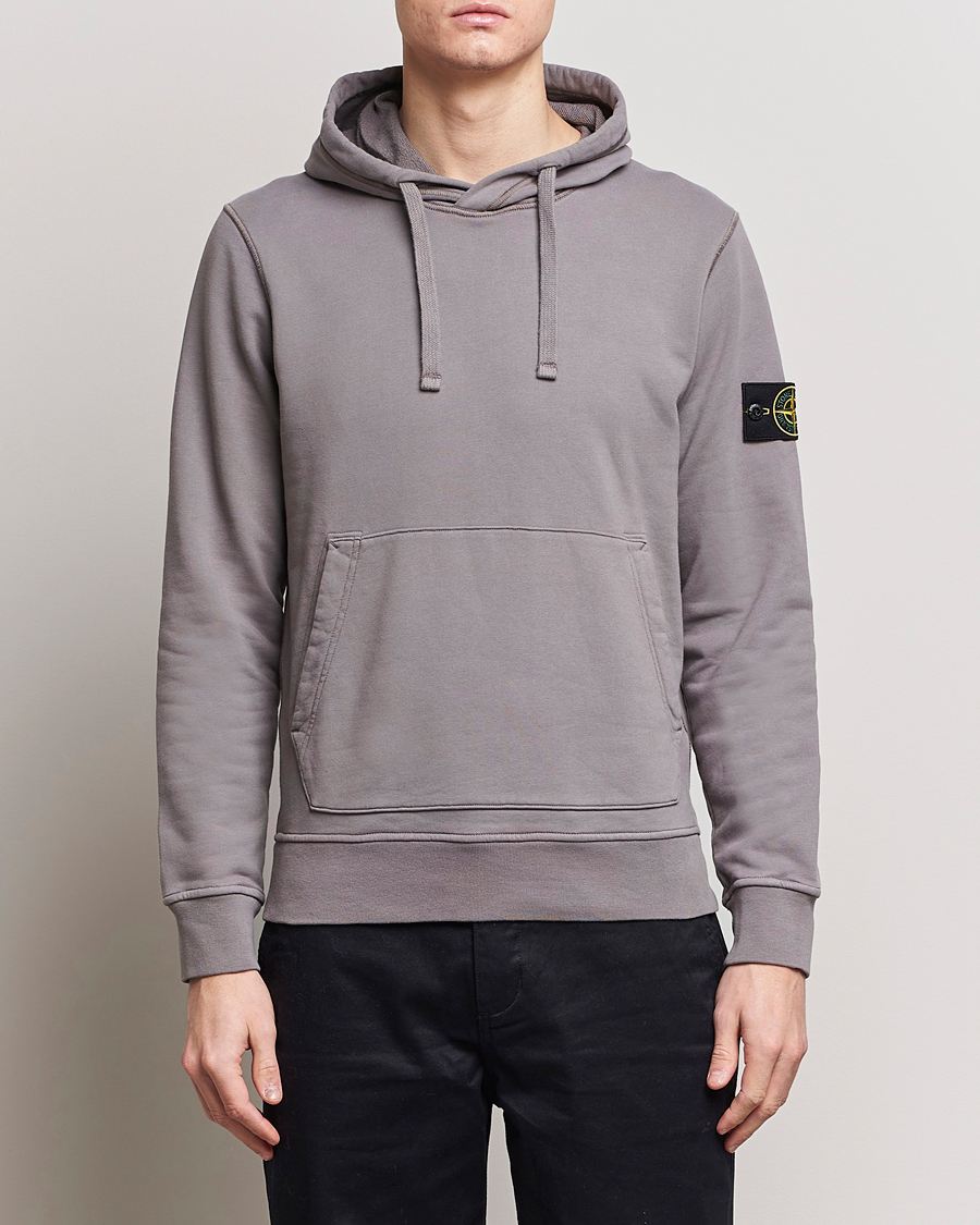 Mies | Puserot | Stone Island | Garment Dyed Cotton Fleece Hood Dove Grey