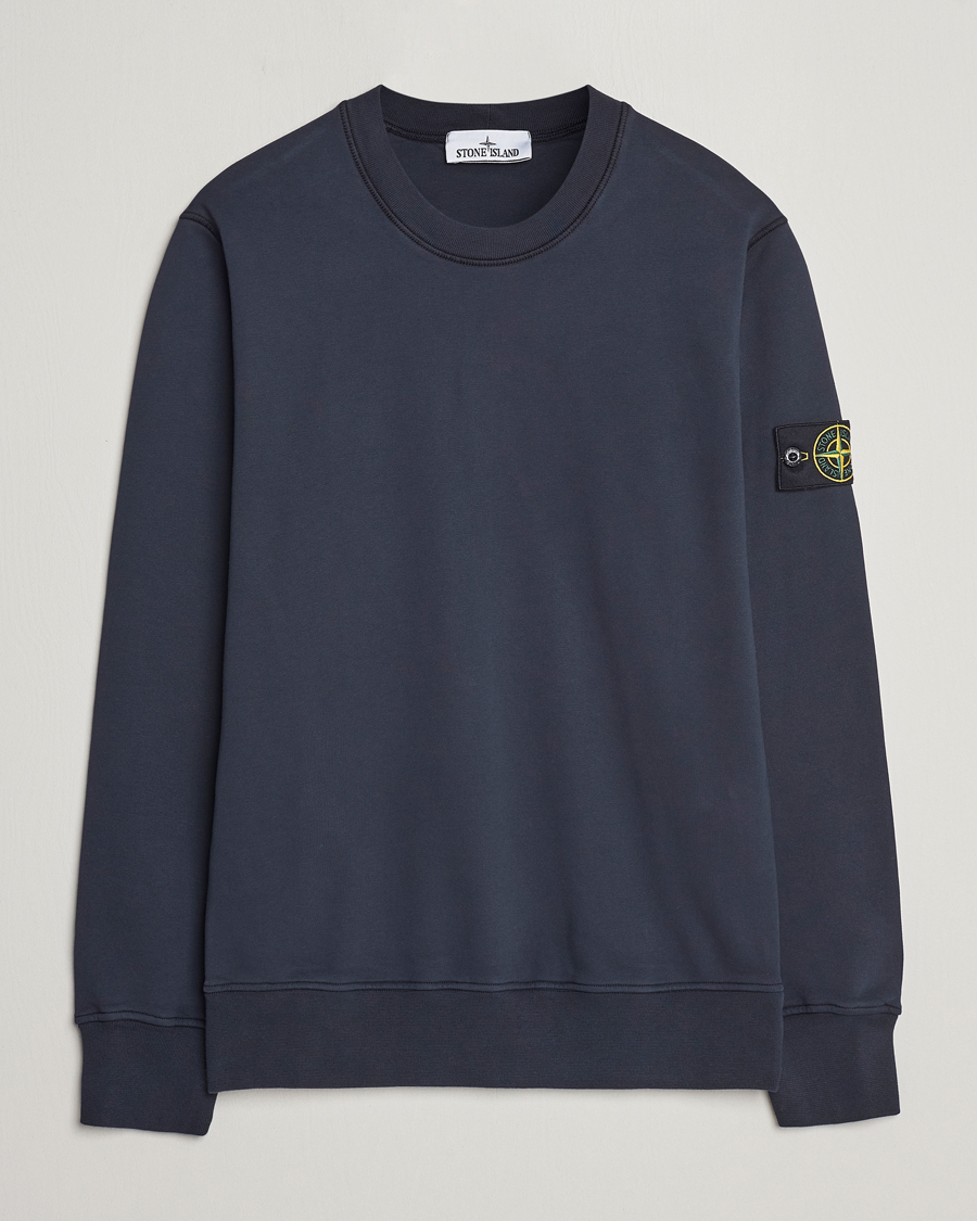 Mies | Collegepuserot | Stone Island | Garment Dyed Cotton Sweatshirt Navy Blue