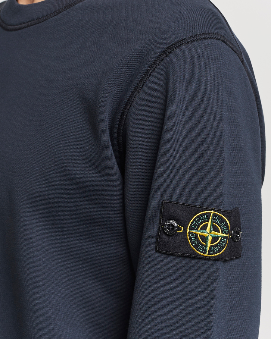 Mies | Puserot | Stone Island | Garment Dyed Cotton Sweatshirt Navy Blue