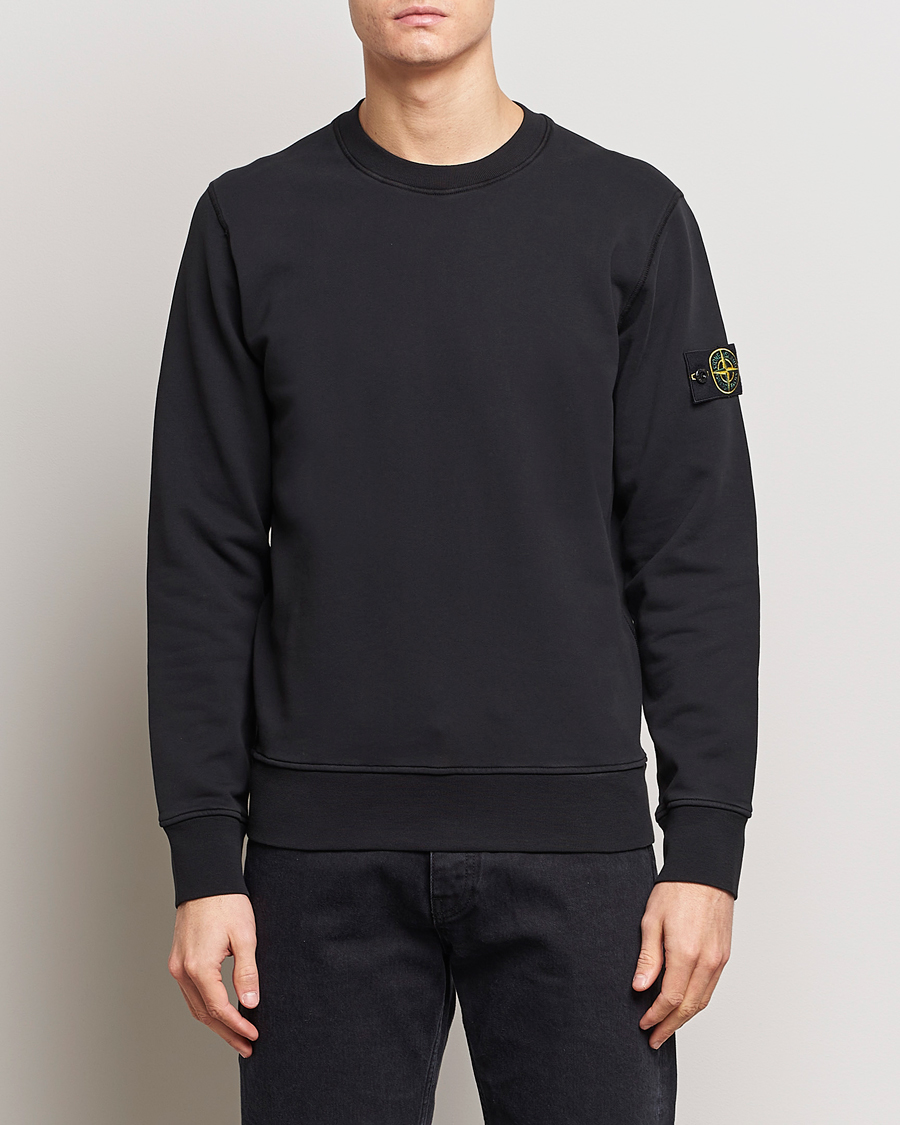 Mies | Puserot | Stone Island | Garment Dyed Cotton Sweatshirt Black
