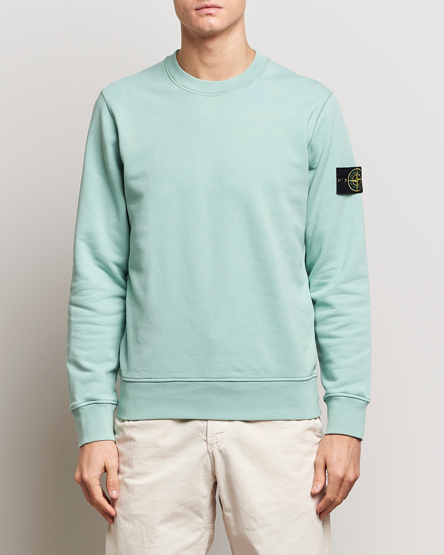 Mies | Vaatteet | Stone Island | Garment Dyed Cotton Sweatshirt Light Green