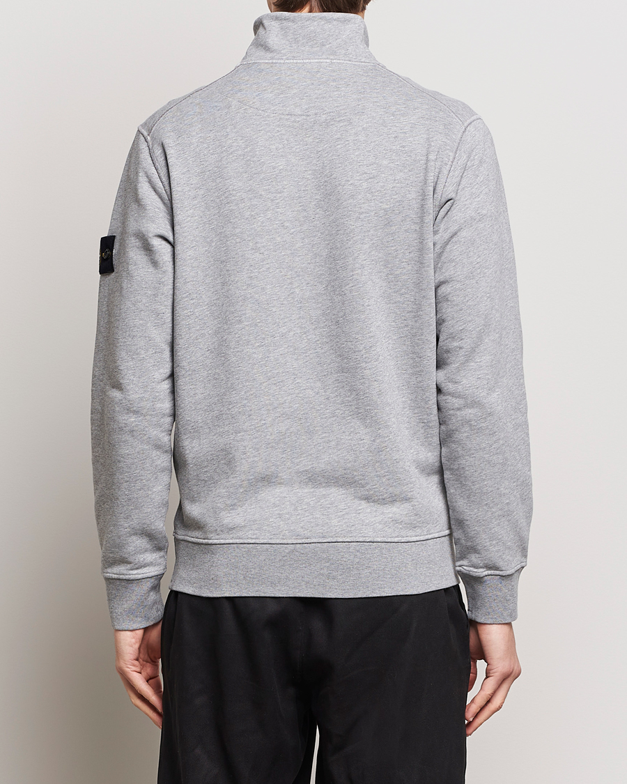 Mies | Puserot | Stone Island | Garment Dyed Cotton Half Zip Melange Grey