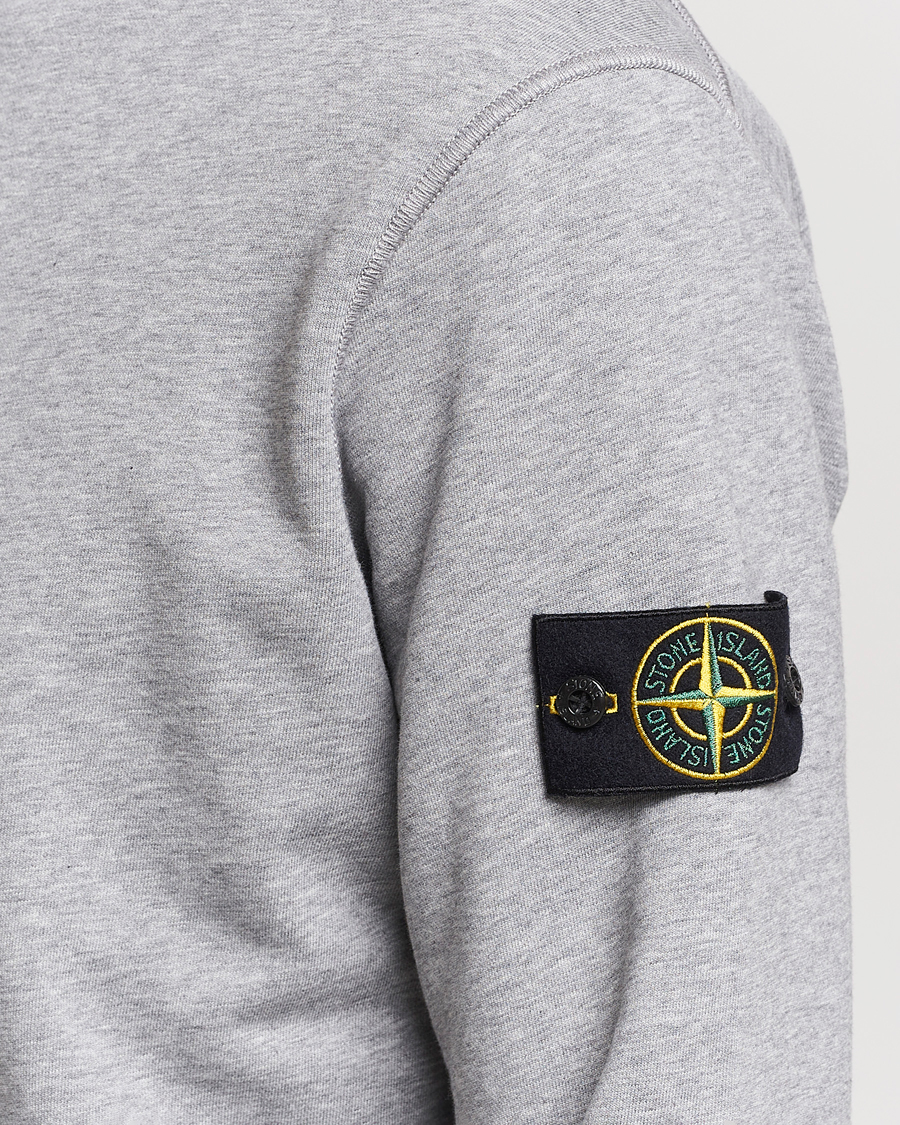 Mies | Puserot | Stone Island | Garment Dyed Cotton Half Zip Melange Grey