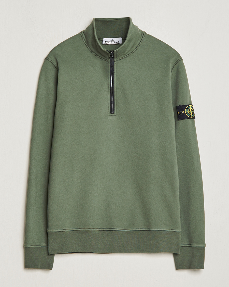 Mies | Puserot | Stone Island | Garment Dyed Cotton Half Zip Musk