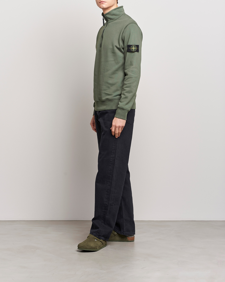 Mies | Puserot | Stone Island | Garment Dyed Cotton Half Zip Musk