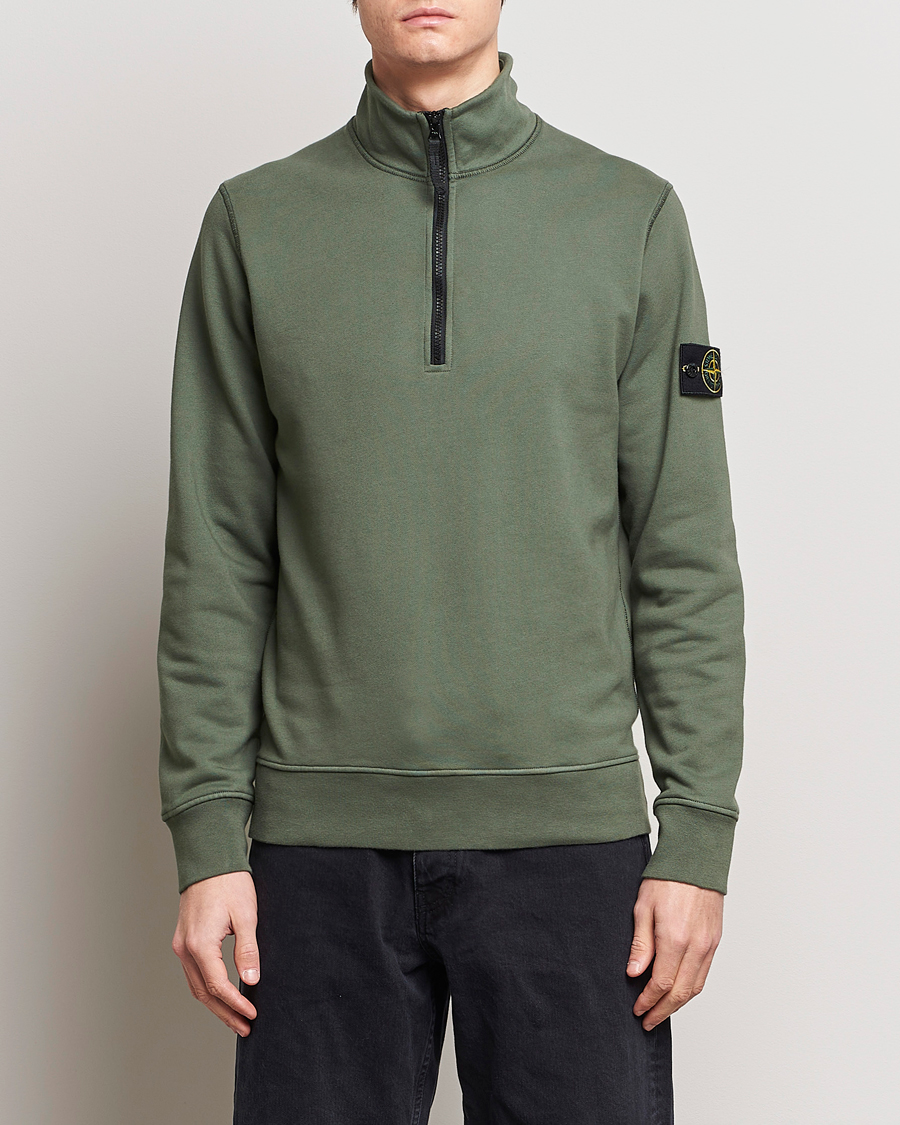 Mies | Puserot | Stone Island | Garment Dyed Cotton Half Zip Musk