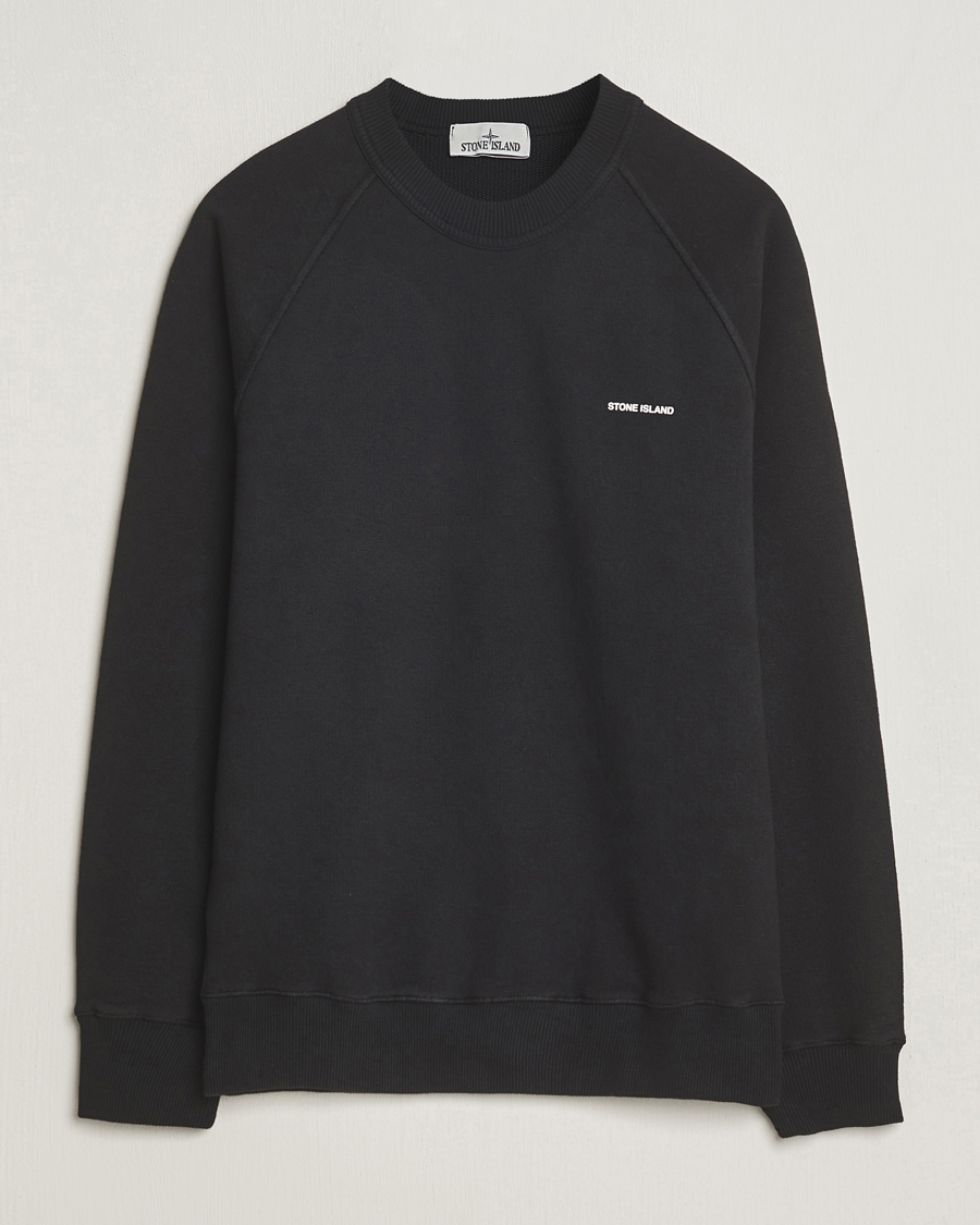 Mies | Puserot | Stone Island | Heavy Cotton Fleece Sweatshirt Black