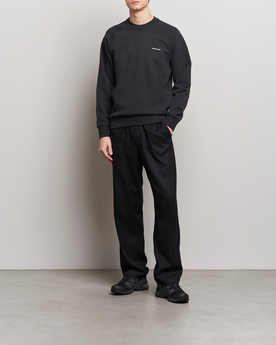 Mies | Puserot | Stone Island | Heavy Cotton Fleece Sweatshirt Black