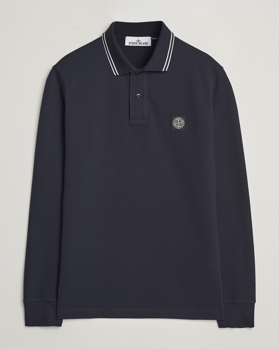 Mies | Puserot | Stone Island | Organic Cotton Stretch Pique Navy Blue