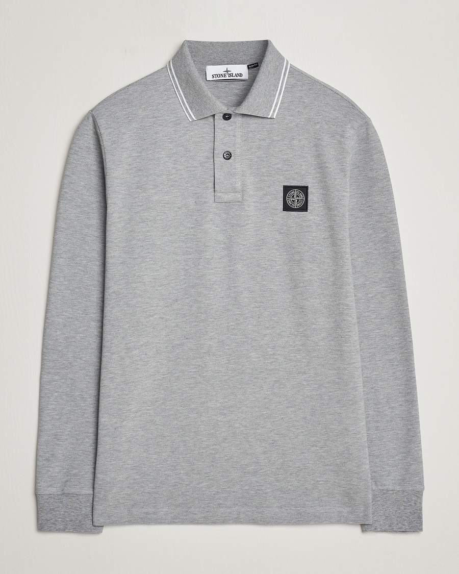 Mies | Puserot | Stone Island | Organic Cotton Stretch Pique Melange Grey
