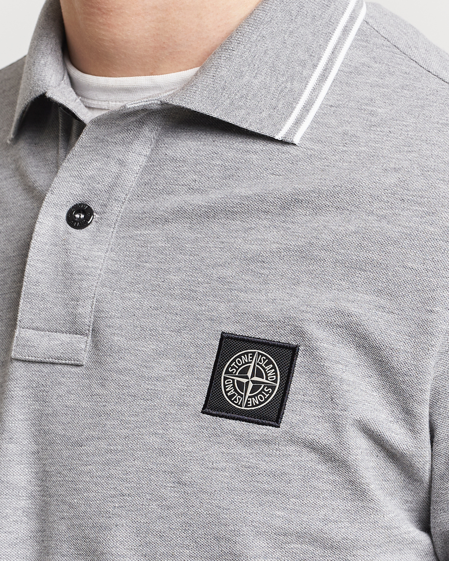 Mies | Puserot | Stone Island | Organic Cotton Stretch Pique Melange Grey