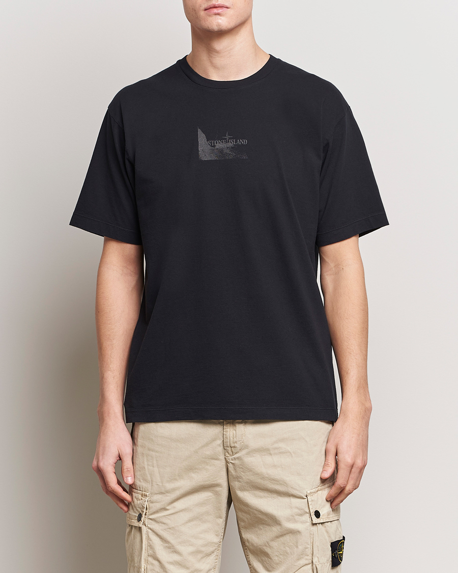 Mies | T-paidat | Stone Island | Reflective Two Print Cotton T-Shirt Black