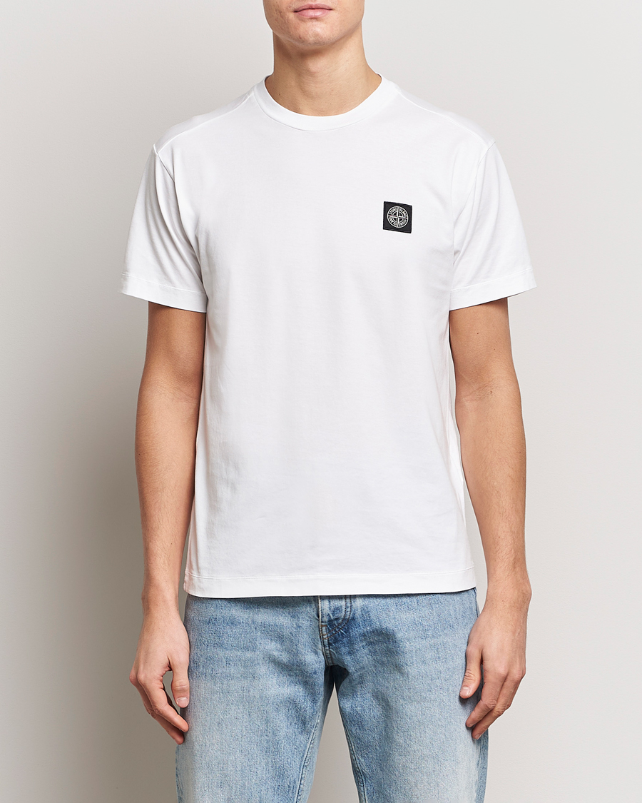 Mies | Valkoiset t-paidat | Stone Island | Garment Dyed Cotton Jersey T-Shirt White