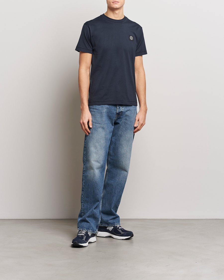 Mies | T-paidat | Stone Island | Garment Dyed Cotton Jersey T-Shirt Navy Blue