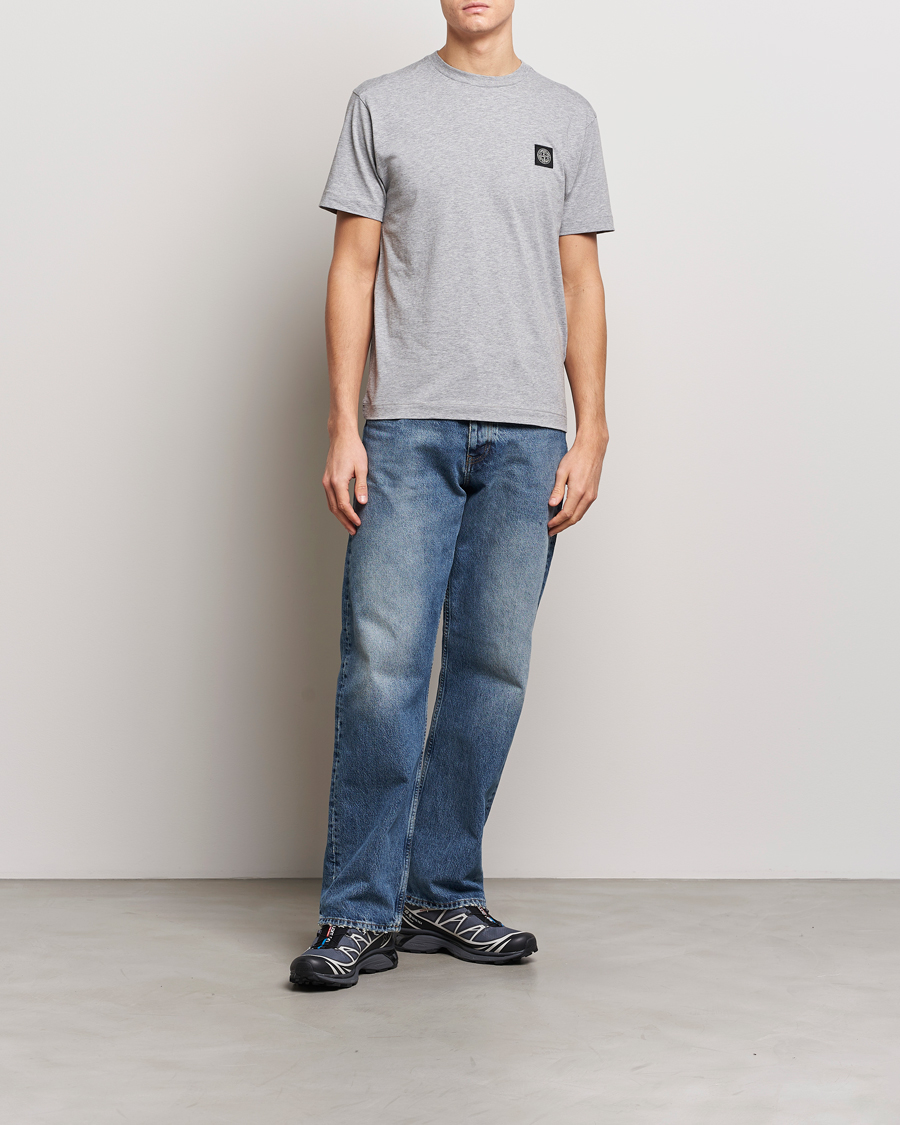 Mies | T-paidat | Stone Island | Garment Dyed Cotton Jersey T-Shirt Melange Grey