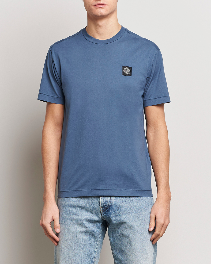 Mies | T-paidat | Stone Island | Garment Dyed Cotton Jersey T-Shirt Dark Blue