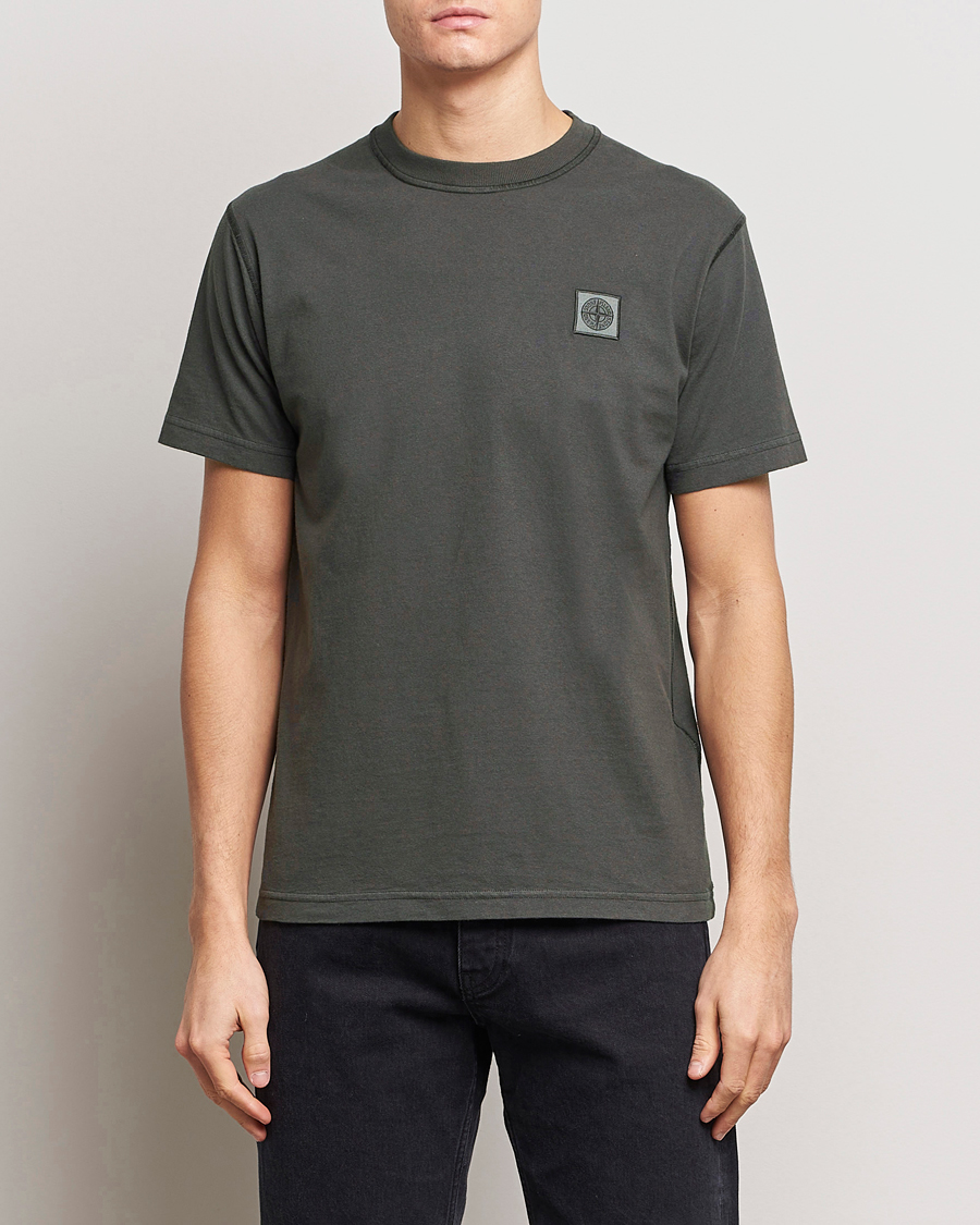 Mies | T-paidat | Stone Island | Organic Cotton Fissato Effect T-Shirt Charcoal