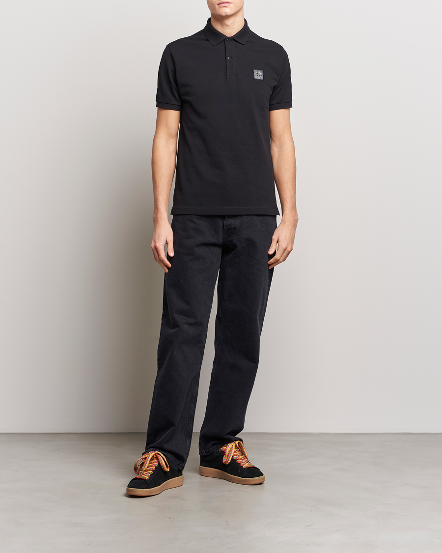 Mies | Pikeet | Stone Island | Organic Cotton Polo Black