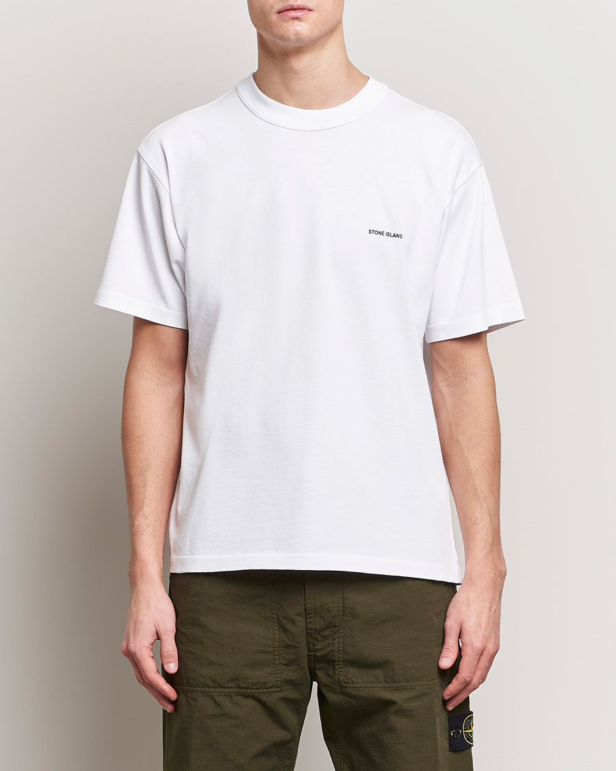 Mies |  | Stone Island | Cotton Jersey Small Logo T-Shirt White