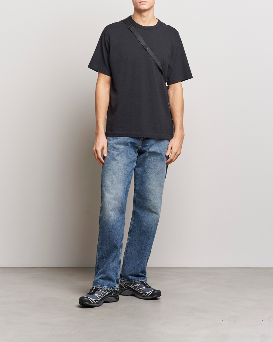Mies | T-paidat | Stone Island | Organic Cotton Fissato Effect Center Logo T-Shirt Black